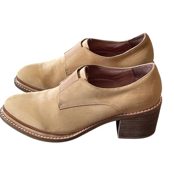 Free People x Jeffrey Campbell Ardent Tan Leather Block Heel Loafer Size 7.5 - Picture 7 of 10